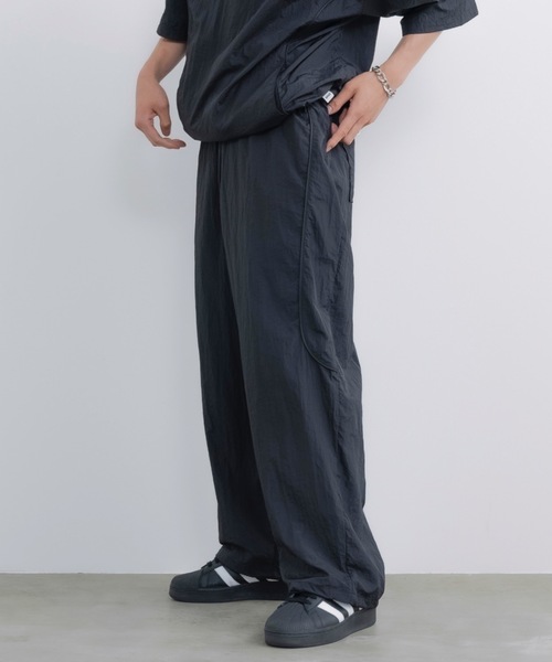 SINSS パンツ Wide straight nylon tech pants / ワイド