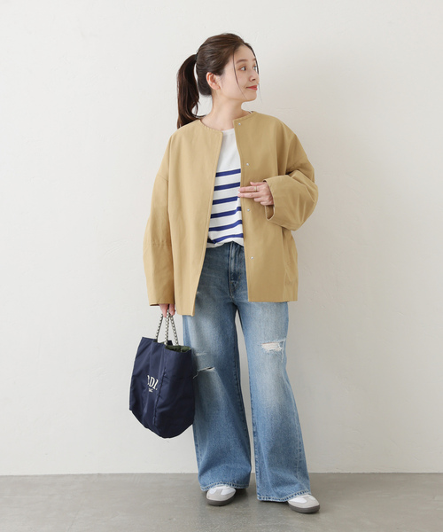 JOURNAL STANDARD グログランノーカラーコート 38 ベージュ JOURNAL STANDARD（ジャーナルスタンダード）の「グログランノー