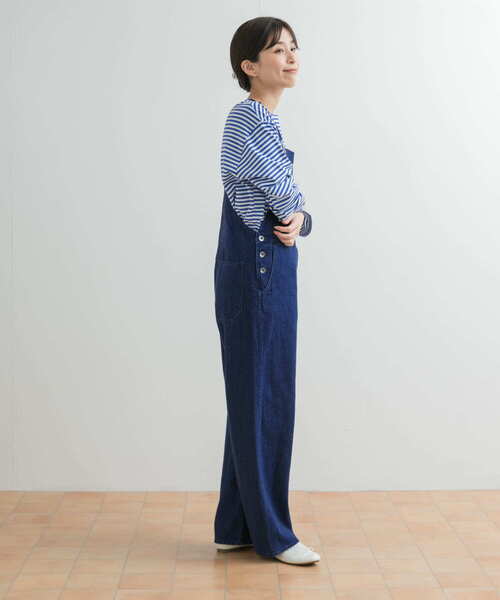 サロペット・オーバーオール・オールインワン CLANE DENIM SALOPETTE セール】CLANE/クラネ/WAIST OPEN DENIM ALL IN ONE（サロペット