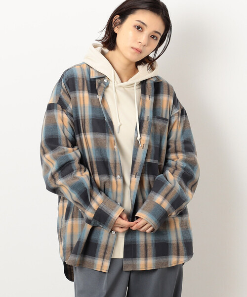 Purple&Yellow シャツ T／Cオンブレーチェックシャツ メンズ