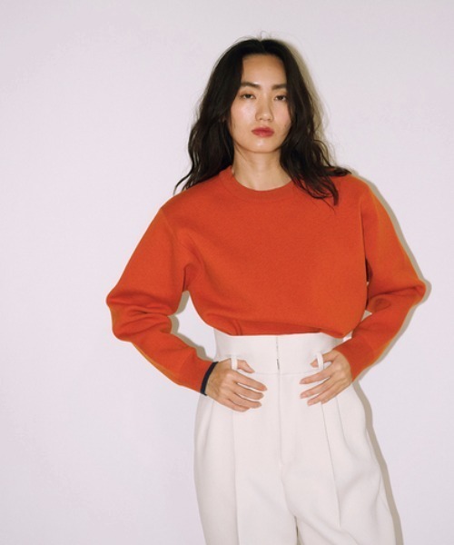 null.（ヌル） ニット セーター ショルダーパッドクルーネックニット