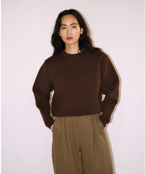 null.（ヌル） ニット セーター ショルダーパッドクルーネックニット