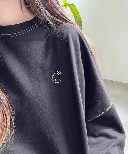 Nana tシャツ オバケ刺繍ステッチロングTシャツ レディース : ZOZOTOWN