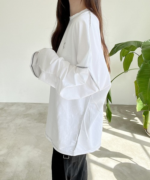 Nana tシャツ オバケ刺繍ステッチロングTシャツ レディース : ZOZOTOWN