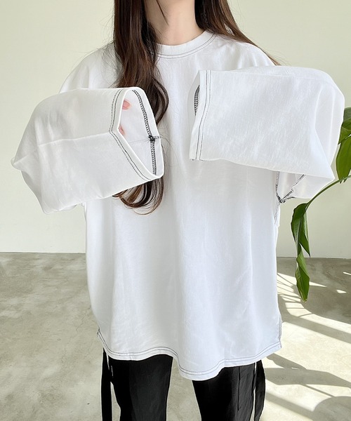 Nana tシャツ オバケ刺繍ステッチロングTシャツ レディース : ZOZOTOWN