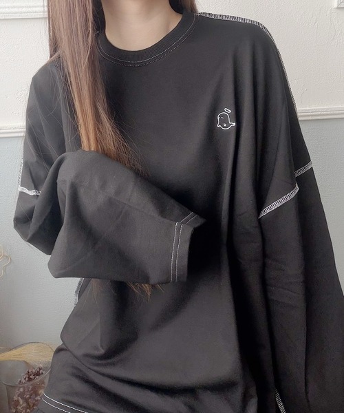 Nana tシャツ オバケ刺繍ステッチロングTシャツ レディース : ZOZOTOWN