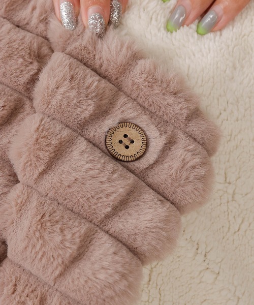 emesuelee ブランケット 4way ブロックファー 裏ボアブランケット