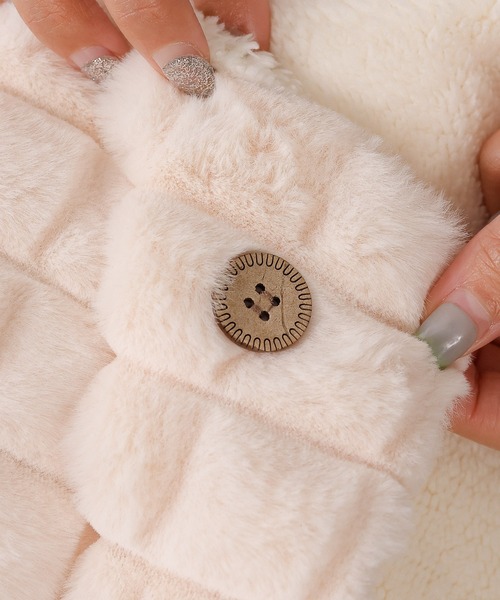 emesuelee ブランケット 4way ブロックファー 裏ボアブランケット