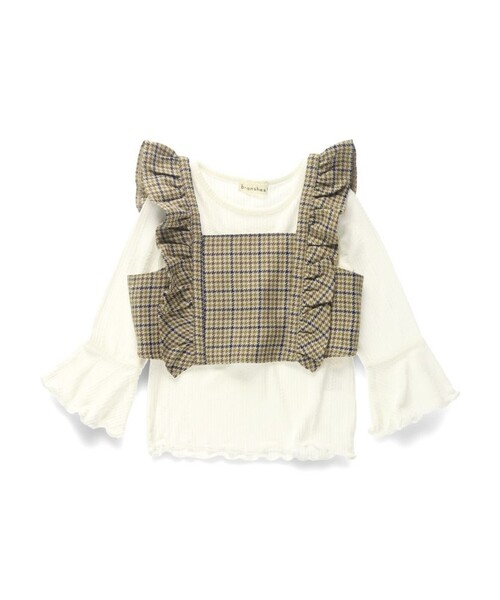 branshes（ブランシェス） tシャツ 「おそろい」フリルビスチェ×長袖T