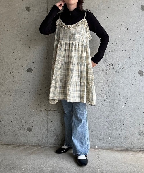 ワンピース チェックリボンキャミワンピース : ZOZOTOWN Yahoo!店