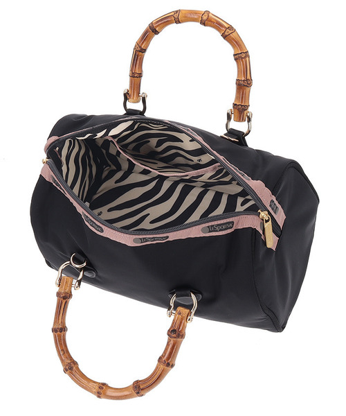 [Lesportsac]MED BAMBOO BOSTON2ミッドナイト MED BAMBOO BOSTON2ミッドナイトレオパードファー（ハンドバッグ
