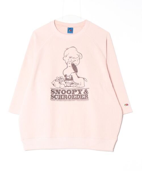 トレーナー スウェット 「FRUIT OF THE LOOM/フルーツオブザルーム」FTL×PEANUTS 7部袖甘編みスエット レディース メンズ FRUIT OF THE LOOM トレーナー スウェット 「FRUIT LOOM