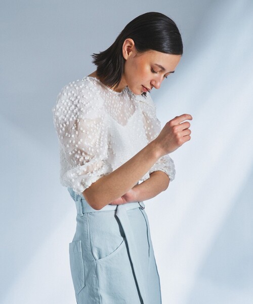 「GRACE CONTINENTAL」 半袖シャツ 38 ブルー レディース GRACE CONTINENTAL 「GRACE CONTINENTAL」 半袖ブラウス 38