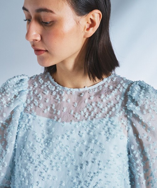 「GRACE CONTINENTAL」 半袖シャツ 38 ブルー レディース GRACE CONTINENTAL 「GRACE CONTINENTAL」 半袖ブラウス 38
