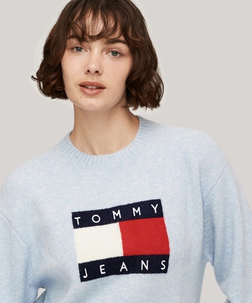 TOMMY JEANS ニット セーター メランジフラッグセーター