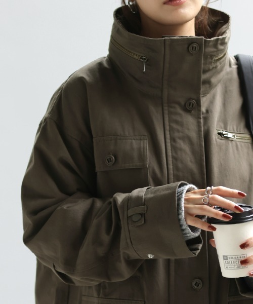 HUG.U（ハグユー） ミリタリージャケット モッズコート 「フード 収納