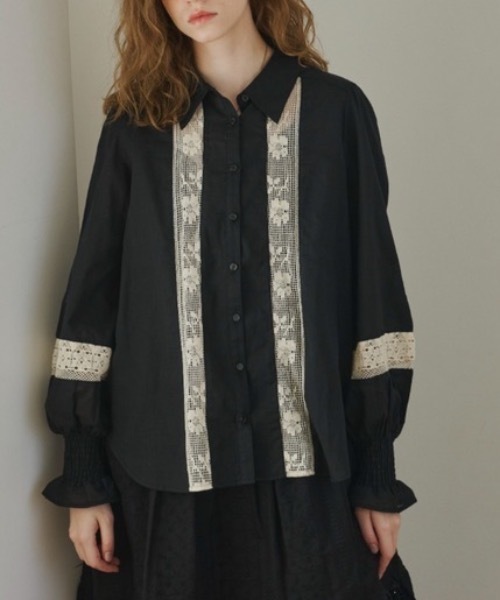 ブラウス シャツ bohemian cotton lace blouse／コットンレースブラウス レディース