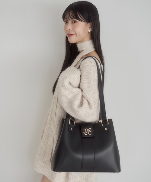 mellowneon トートバッグ 2wayA4ロゴベルトバッグ レディース