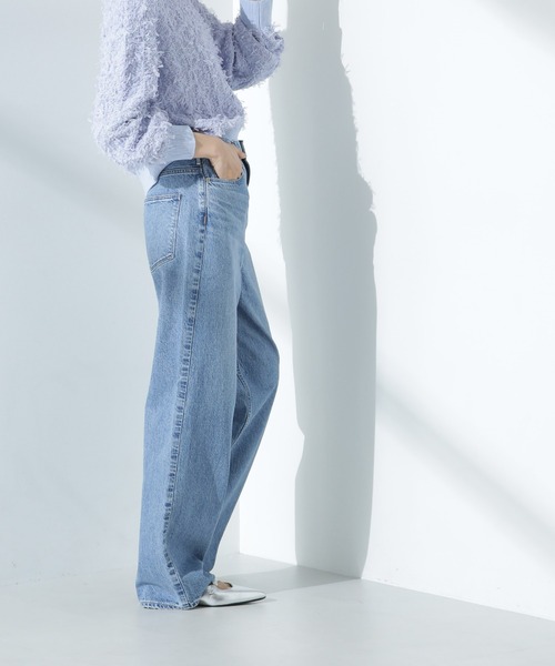ジーンズ デニム デニムパンツ upper hights/THE GARNET ハイライズワイドテーパード デニム レディース_5
