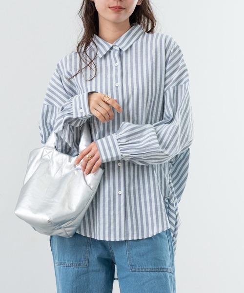 ブラウス シャツ 「refinedworks」 ストライプ が 好印象な