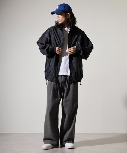 SUGGESTION ナイロンジャケット Nylon switching full zip blouson
