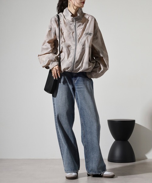 SUGGESTION ナイロンジャケット Nylon switching full zip blouson