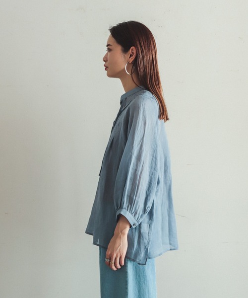 「FIL DE FER」 半袖Tシャツ FREE サックスブルー レディース FIL DE FER 「FIL FER」 半袖ブラウス FREE サックスブルー