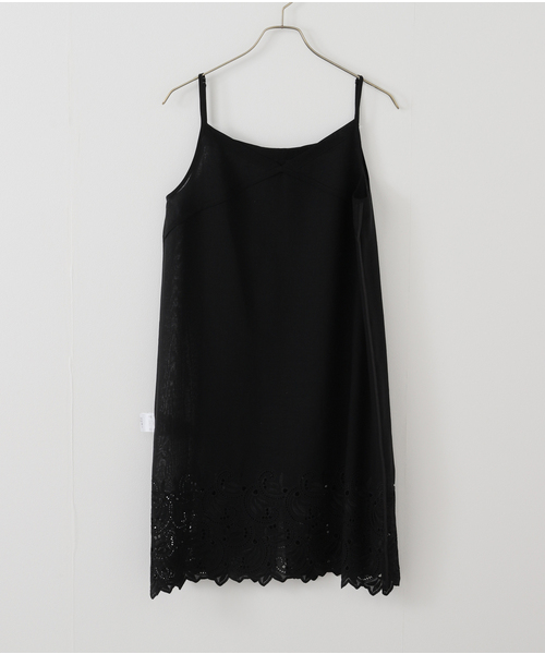 ユニオンランチ　ブラックキャミソールワンピース IENA ワンピース UNION LAUNCH/ユニオンランチ CAMISOLE DRESS