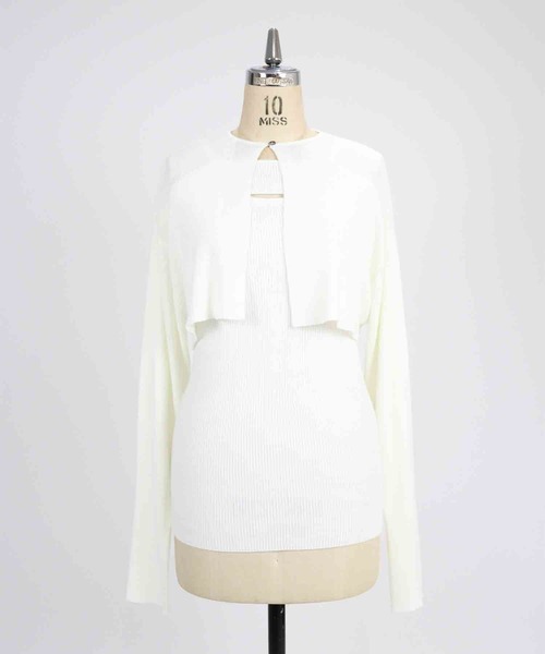 カーディガン 「LA PEAU DE GEM」two piece long cami knit/2ピースロングキャミニット レディース