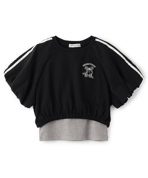mezzo piano Junior tシャツ サイドラインバルーン袖Tシャツ