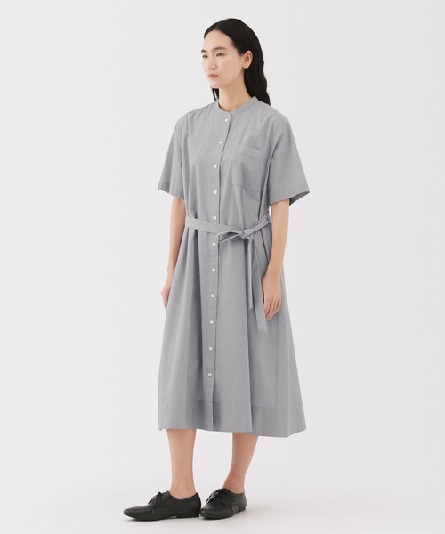 無印良品（MUJI） シャツワンピース 婦人 涼感 半袖シャツワンピース