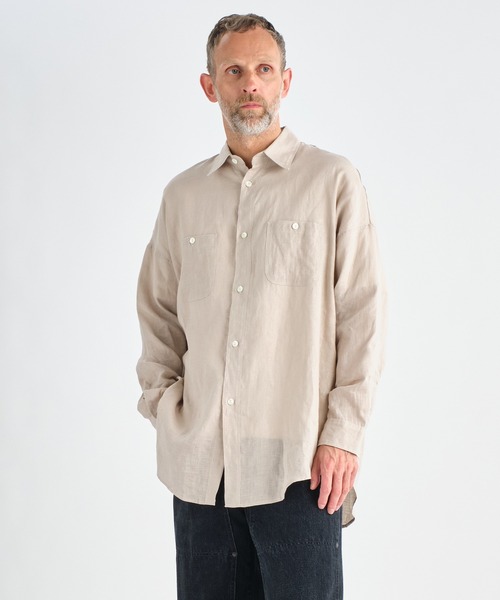 トップス MARKAWARE ALLWEATHERCLOTH LONGTENT SHIRT 120/2オールウェザークロス / ロングテントシャツ, Black
