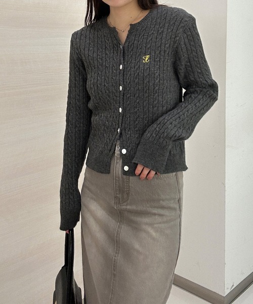 「solleim」 ニットカーディガン M アイボリー レディース_画像2