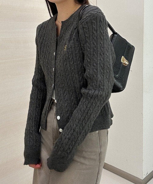 「solleim」 ニットカーディガン M アイボリー レディース_画像3