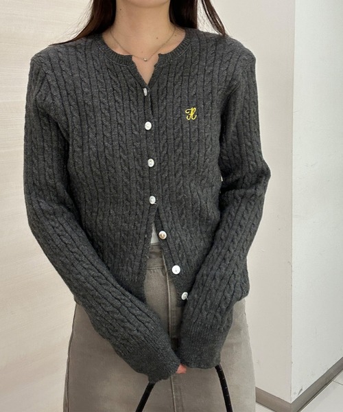 「solleim」 ニットカーディガン M アイボリー レディース_画像4