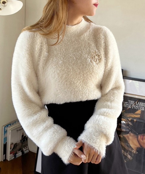 「one after another NICE CLAUP」 長袖ニット FREE ライトピンク レディース_画像4