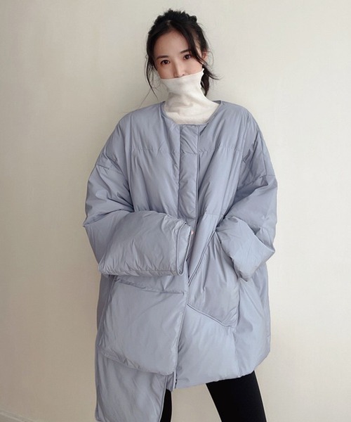 Chaco closet（チャコクローゼット） ノーカラーコート FREE ブルー