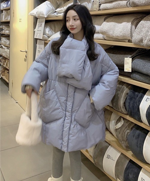 「Chaco closet」 ノーカラーコート FREE ブルー レディース_画像9