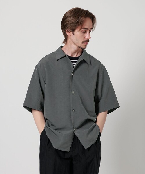 BEAUTY&YOUTH シルキータッチ 半袖シャツ グレー　Sサイズ BEAUTY＆YOUTH UNITED ARROWS シャツ シルキータッチ キャンプ
