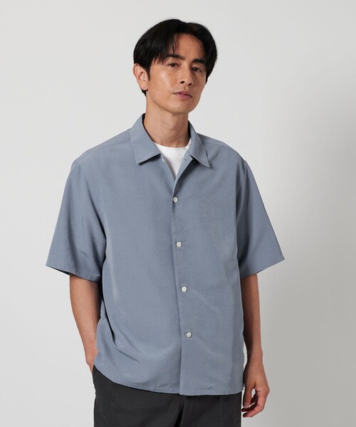 【希少】シルキータッチ キャンプカラー フォルム シャツ ダークグリーン S UNITED ARROWS LTD. OUTLET｜シルキータッチ キャンプカラー