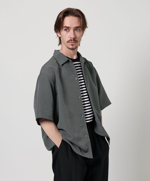 ★値下げ★【BEAUTY & YOUTH】シルキータッチ キャンプカラー シャツ シルキータッチ キャンプカラー フォルム シャツ | ビューティー
