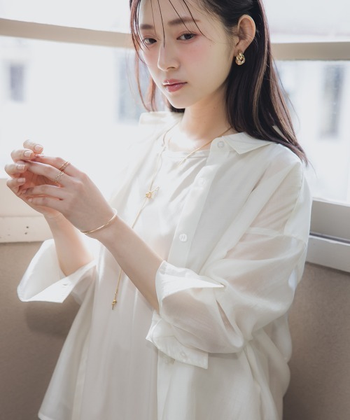 Petitjo ブラウス シャツ 小さいサイズ シアーシャツ 低身長さん