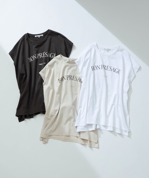 23区 tシャツ 「接触冷感/洗える」BON-PRESAGE ロゴ フレンチ
