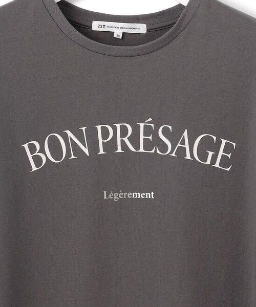 tシャツ 「接触冷感/洗える」BON-PRESAGE ロゴ フレンチスリーブ Tシャツ レディース セール】【接触冷感/洗える】BON-PRESAGE ロゴ フレンチスリーブ
