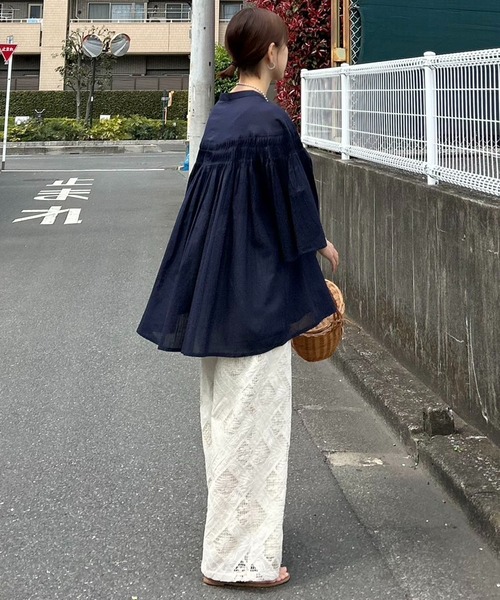 スラックス パンツ 「 notch. by KR 」スクエアパターンレースパンツ レディースの画像