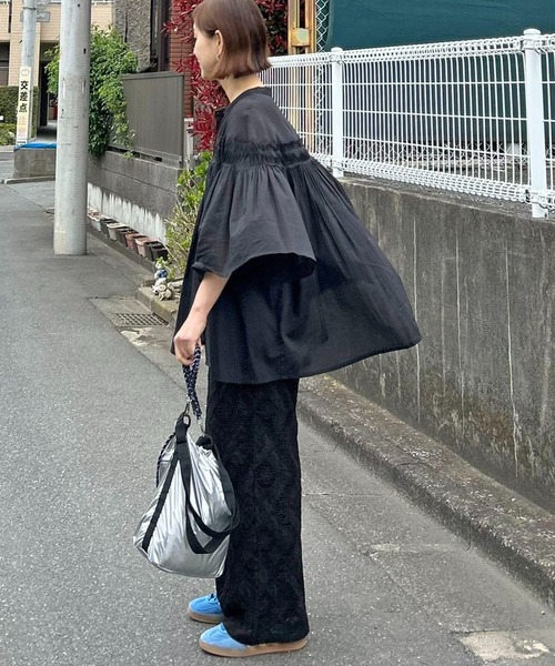 スラックス パンツ 「 notch. by KR 」スクエアパターンレースパンツ レディースの画像