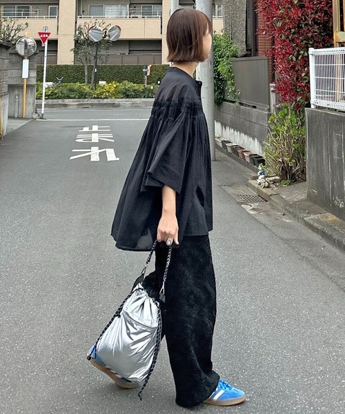 スラックス パンツ 「 notch. by KR 」スクエアパターンレースパンツ レディースの画像