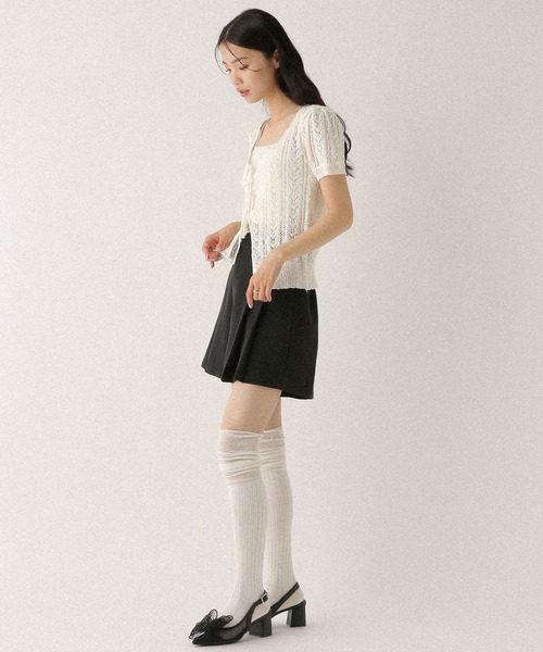 Heather パンツ サイドベルトプリーツショートパンツ 491940