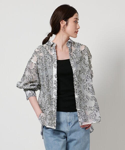 UNITED ARROWS ブラウス シャツ ペイズリー カット ジャガード