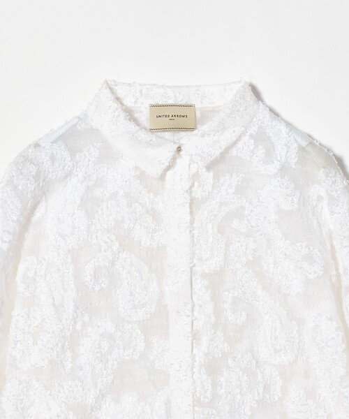 UNITED ARROWS ブラウス シャツ ペイズリー カット ジャガード